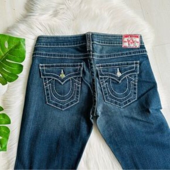 NWOT True Religion Disco Joey Big T Rhinestone Flare Denim Jeans Size 29 - Picture 7 of 11